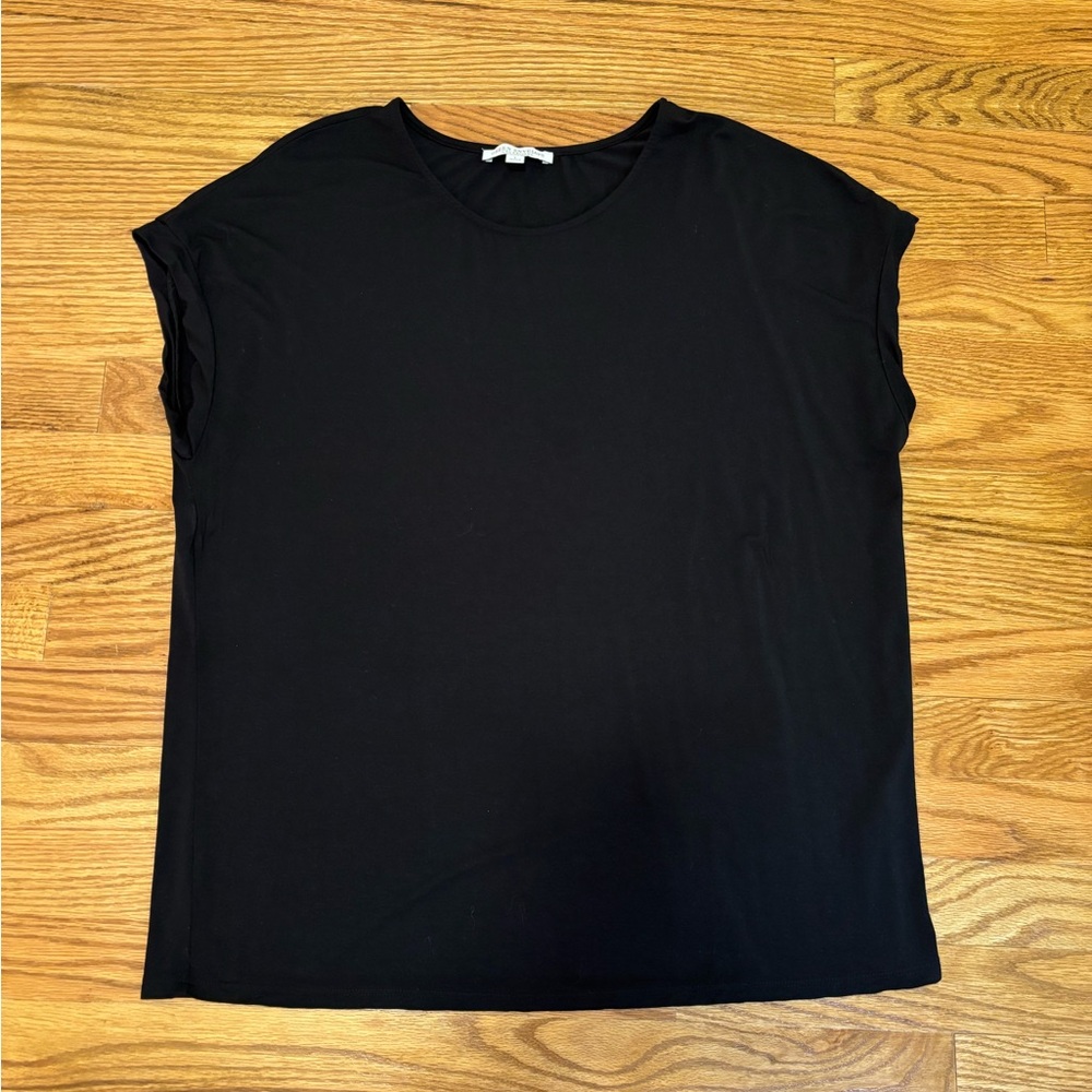 Green Envelope Black Short Sleeve Top